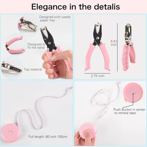 Desk Accessory Kit, Includes Stapler, Staples, Remover, Tape Dispenser, Scissors, Paper Clips, Hole Punch