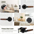 Locksets (1 Pack, Walnut Wood Privacy Door Lever - Reversible Keyless Door Handles for Interior Bedrooms&Bathrooms Room