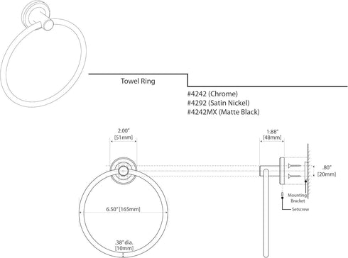 Gatco Latitude II Towel Ring, Satin Nickel, Model 4292