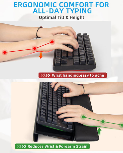 Aethrivex Keyboard Stand with Wrist Rest - Comfortable Wrist Pad for Easy Typing, Keyboard Tray for Office, Home