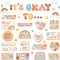 Mental Health Posters, Groovy It's Okay to Boho Bulletin Board Set, Inspirational Positive Affirmations for Classroom