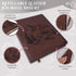 Sunny Lark Mountains Leather Journal | Refillable Leather Journal for Women & Men | Travel Journal with Outdoor