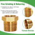 NPT 1/4 Female to NPT 3/8 Male Thread Adapter, Brass Reducer for Garden PVC Hose, Air, Gas, Fuel Line (2 pcs)
