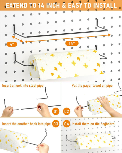 INCLY 30PCS Peg Board Organizer Accessories Kit, Assortment with Bins, Cups, Wire Baskets for 1/8“ and 1/4” Pegboard