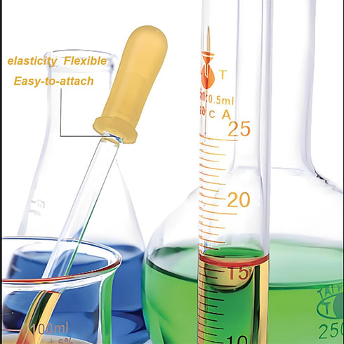 Latex Dropper Bulbs for Labs Pipet - 2ml, Pack of 100