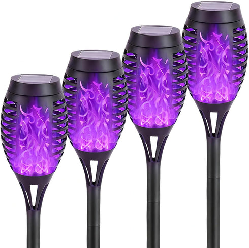 Lonxin-Da Solar Torch Light with Flickering Flame,4Pack Solar Lights Outdoor,Waterproof Solar Powered Yard