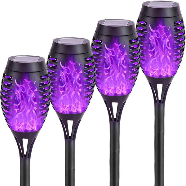 Lonxin-Da Solar Torch Light with Flickering Flame,4Pack Solar Lights Outdoor,Waterproof Solar Powered Yard