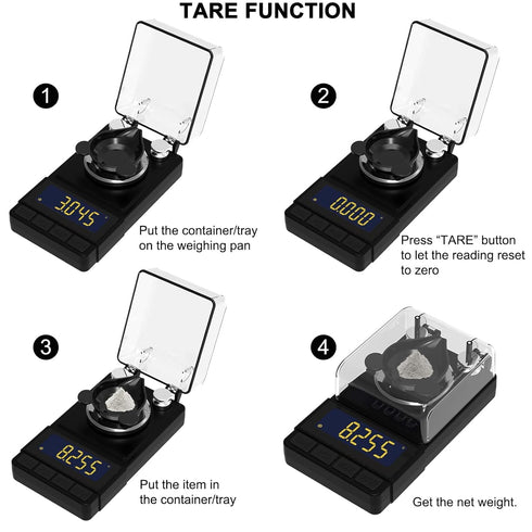 MAXUS Digital Milligram Scale 50g/0.001g, Compact Scale with 20g Calibration Weight, Black Powder Scale