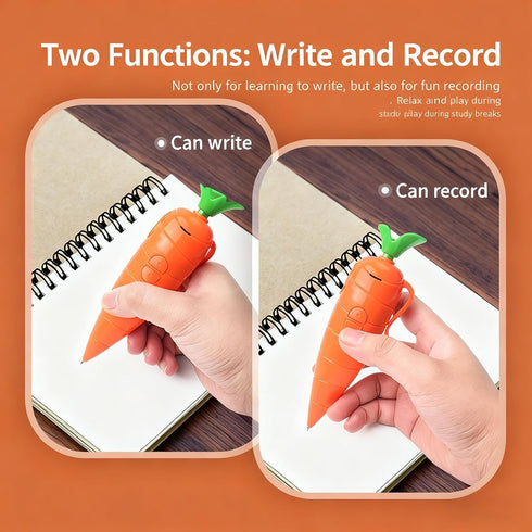 Generic 2026 20s (2pack) Carrot Pen Recorder, Role-Playing Props, New Ballpoint Pen Writing Tool with Playback Feature