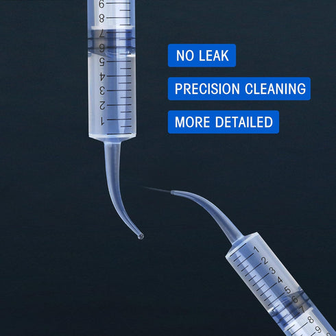 7Pack Wisdom Teeth Syringe, 12ml/cc Dental Syringe with Curved Tip, Disposable Sealed