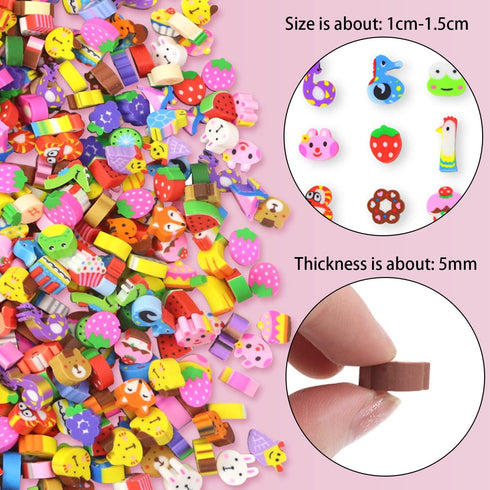 Oomcu 1200 PCS Mini Novelty Erasers - Colored Heart, Sea Creature, Fruit, Vegetable, Cake, Animal Collection