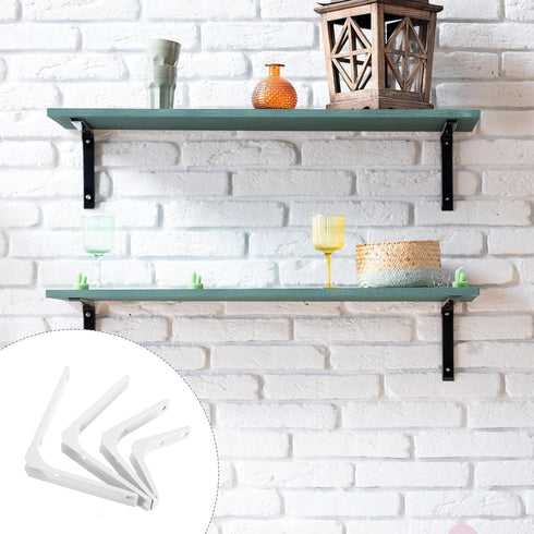 4Pcs 5 6 Inch Countertop uxcell Floating Shelf Brackets, x Heavy Duty Wall Shelf Supports, Steel Joint Angle Brackets