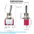 Toggle Switch AC 5A/125V 2A/250V, 3 Pin Terminals On/Off/On 3 Position SPDT Mini Toggle Switch, 10Pcs
