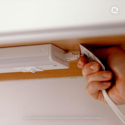 12in (1 Pack) GE LED HD+ Undercabinet Light Fixture, Linkable Integrated Slim Profile Fixture for Kitchens, Warm White