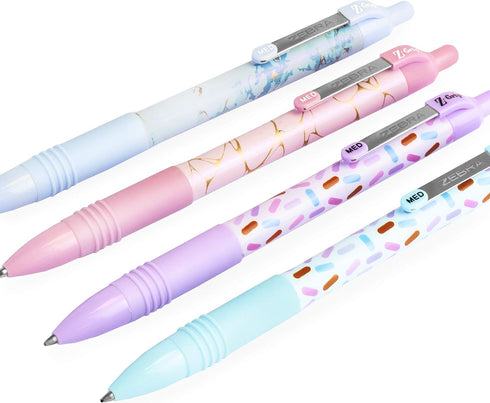 Zebra Z-Grip Smooth Sweetie/Blush Ballpoint Pen, 1.0mm Black Ink, Pack of 4 with Each Barrel Color