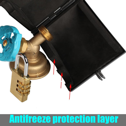 Dakekou Outdoor Faucet Iock System - Insulated Faucet Iock and Garden Hose Bib Iock Cover,Made of Steel- Prevents Water