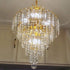 YUASDUU 15" 5-Tier Modern Farmhouse Crystal Chandeliers for Dining Room, Antique Pendant Chandelier Dining Room Light