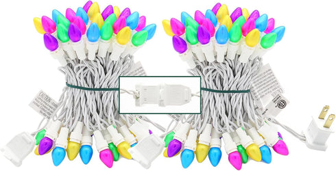 Easter String Lights Decorations, 2PACK 50 LED Count 13 Feet Pastel Multi-Color