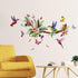 Zonon Hummingbirds Wall Decals, Peel and Stick Vinyl Stickers with Butterfly Flowers for Living Room Bedroom Decor