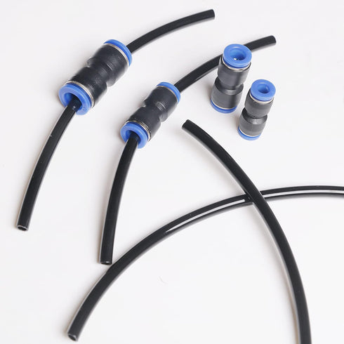 Straight Push Connectors Kit, 50 Pcs Quick Release Plastic Push to Connect Fittings for 4/6/8/10/12 mm Air Line Tubes