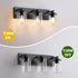 Mikniri 3-Light Bathroom Light Fixtures, Matte Black Bathroom Vanity Lighting Over Mirror with Clear Glass Shades