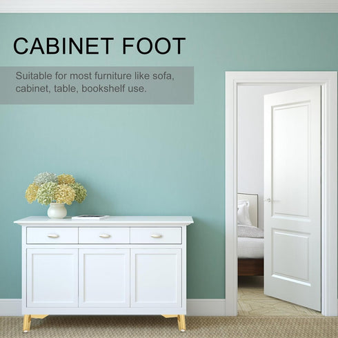 Roleader 4 12cm Pcs Metallic Gold Metal Furniture Legs Cabinet Sofa Support Feet Y-Shaped Modern Replacement for Sofa