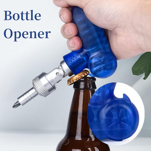 10 IN 1 Magnetic Ratcheting Multi-Bit Screwdriver Set, Adjustable S2 Steel Tool Kit with Blue Shaft