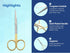5" ARTMAN INSTRUMENTS Scissors Straight | Tungsten Carbide Inserts Extra Sharp | Gold-Plated Handle | Dental, Surgical