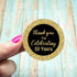 Careland 50th Birthday Stickers, Gold 1.75 Inch Round Circle Labels, 50 Reusable Decorations for Anniversary Party