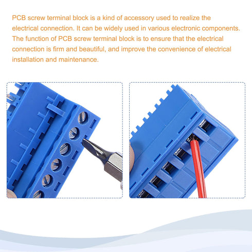 MECCANIXITY PCB Mount Screw Terminal Block, 5.08mm Pitch 4 Pin 15A Plug-in for Electrical Instruments, 10 Set