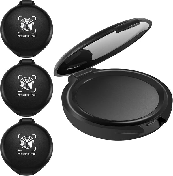 Fingerprint Ink Pads, Black Ink Pad Stamp Pad for Office Notary Supplies, 3 Pieces Identification Kit