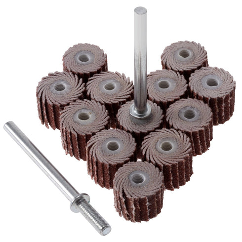 12Pcs 120 Grit Flap Sanding Wheel Head Grinding Disc with 2 of 3mm Arbor for Rotary Tool