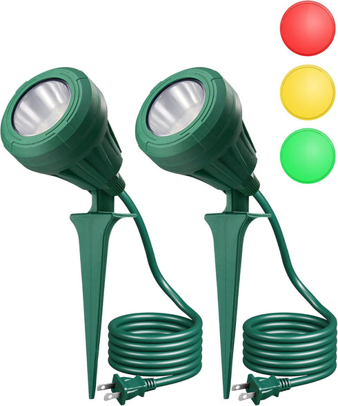 EDISHINE LED Outdoor Spotlights, 120V 5.5W Plug in Spot Light with 3