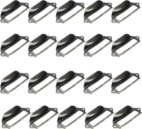 Yinpecly 20Pcs Vintage Iron Label Holder Pull Handles, Bronze Tone Drawer Knobs for Cabinet Cupboard Dresser Drawer