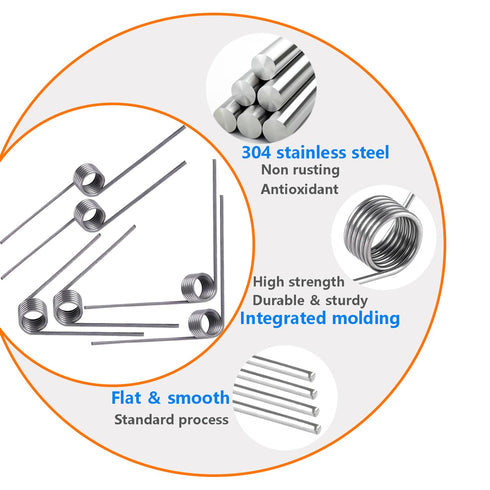 10 PCS Stainless Steel Spring, Mechanical Torsion Spring, 0.5 Wire Diameter, 4.5 OD, 60° Deflection Torsional Spring