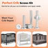 Kalote 53PCS Set Set (M6*20/30/40/50/60/70/80mm) 1 Crib Screws Hardware Replacement Kit, Baby Bed Frame Bolts & Barrel