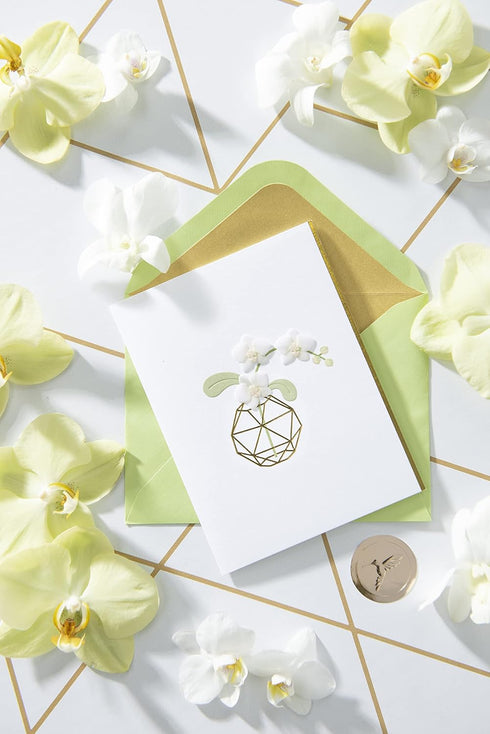 Papyrus Thank You Card with Orchid Design