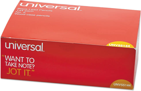 Universal UNV55144 HB #2 Woodcase Pencil, Yellow Barrel, 144/Pack