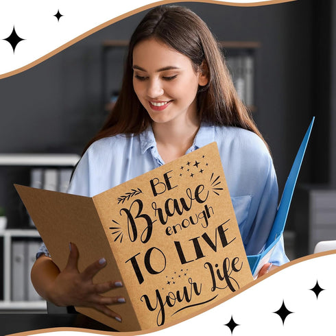Sherr 24 Pack Inspirational 2 Pocket Folders, Decorative Motivational Letter Size Folders with Pockets