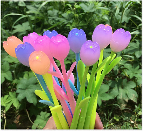 YYaaloa 32pcs Color Changing Tulip Flower Gel Ink Pens, Novelty Bulk for Birthday Party, School, Office Gifts (Tulip