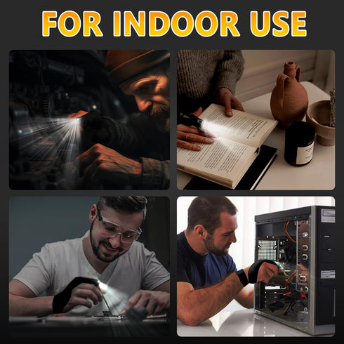 1 LOUISWARE LED Flashlight Gloves, Unique Gift for Men Dad Father Husband Birthday Stuff, Cool Stretchy Fingerless