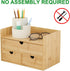 Wisuce Bamboo Desk Organizer, Mini Desktop Drawer Storage Box for Office Home Toiletries, No Assembly Required (3