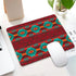 Southwestern Navajo Pattern Retro Style Mousepad, Dark Red Olive Green Design, Non-Slip Rubber Gaming Pad for