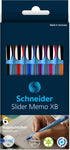 Schneider Slider Memo XB Ballpoint Pen, Asstd. Colors, Pack of 6 (150296)