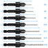 7 Pack Countersink Drill Bits Set, Wood Drill 3in1 with Adjustable Counterbore Cutting Depth and 2 Allen Wrenches