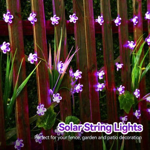 50 ITICdecor Outdoor Solar Flower String Lights Waterproof LED Fairy Light Decorations for Christmas Tree Garden Patio