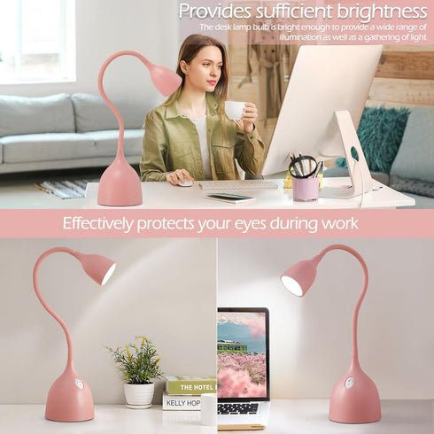 360 EJIAXIN Gooseneck Desk Lamp LED Flexible Reading Light Small Desk Lamps for Small Spaces Home Office Bedroom