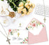SMUAENSS 48 Pack Communion Christian Thank You Cards, Watercolor Pink Floral Cross Baptism Thank You Cards