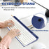 Glass Desktop Whiteboard with Storage, Desk White Board with Keyboard Stand, Drawers for Home, School, Office