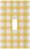 WELLDAY Toggle Light Switch Wall Plates, Butter Yellow Checkered Toggle Switch Wall Plate